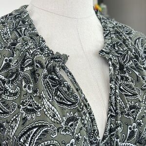 Fall Colors! Michael Kors Olive Green Paisley Sheath Dress SzL